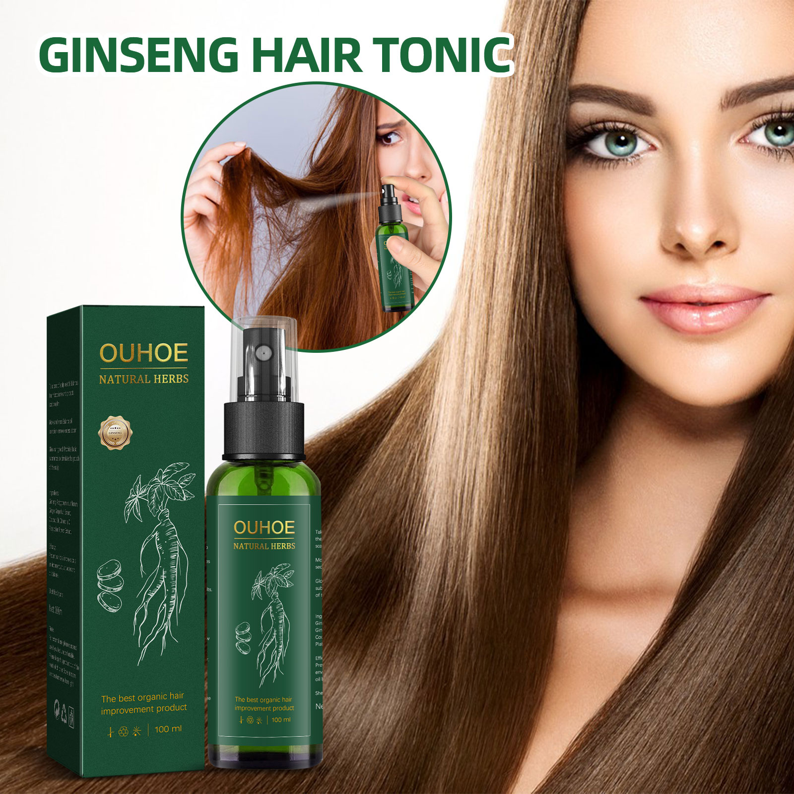 Natural Herbal Ginseng Hair Ca - огляд і ціна Hair Care Herbal Products
